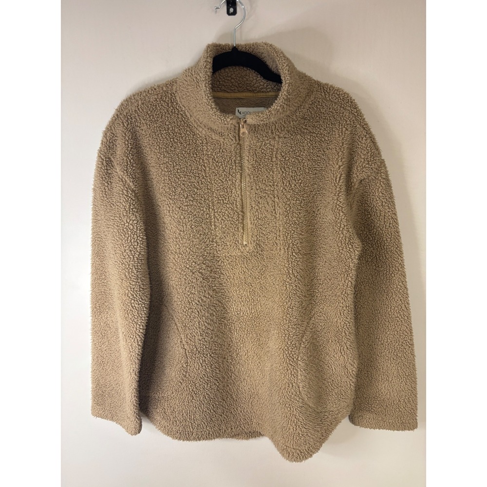 Koolaburra by Ugg Sherpa Fleece Quarter Zip Pullover Sweatshirt‎ Tan Size S